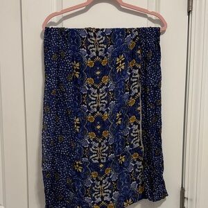 LOFT Floral Loop Scarf in Blue and Yellow